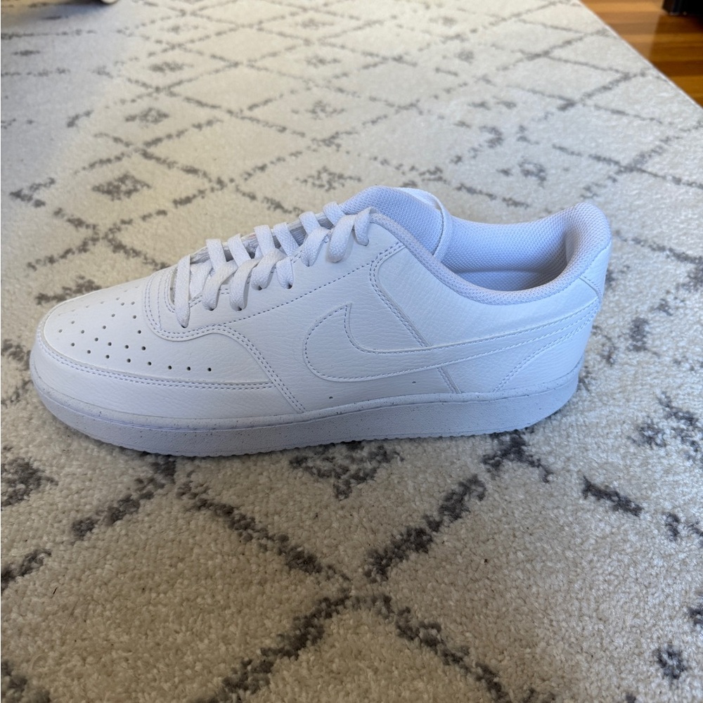 Nike | Men's Court Vision Low Next Nature Shoes All-White Sneakers Size 12 - Picture 6 of 9